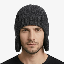 Load image into Gallery viewer, Knitted Winter Hat With Fleece Lining and Ear Covers