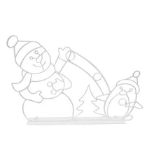 Load image into Gallery viewer, Animated Snow Globe Lamp, Playful Lighted Snowman and Penguin Scene