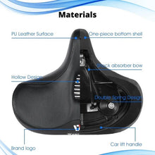 Load image into Gallery viewer, Extra Large Bike Seat With Comfortable Thick Foam and Waterproof