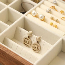 Load image into Gallery viewer, Walnut Two-Layer Jewelry Box with Drawers