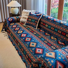 Load image into Gallery viewer, Nomad Dream Boho Couch Cover, Vintage Geometric Chenille Furniture Protector