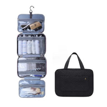 Load image into Gallery viewer, Travel Organizer for Cosmetics, Compact Water-Resistant Toiletry Bag with 4 Compartments and 360° Hook