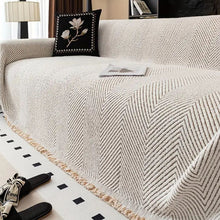 Load image into Gallery viewer, Stripe Herringbone Couch Cover, Non Slip Water Resistant Furniture Protector