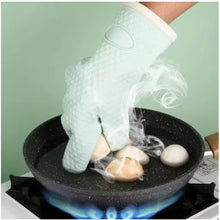 Load image into Gallery viewer, Silicone Oven Gloves with Five Finger Design and Cotton Lining, Heat Resistant