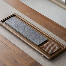 Load image into Gallery viewer, Solid Wood Tea Tray, Rectangular Bamboo Drainage Tea Table for Gongfu Brewing