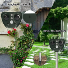 Load image into Gallery viewer, Solar Ultrasonic Bird Repeller with Motion Activated LED Lights and 5 Sensitivity Modes