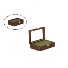 Load image into Gallery viewer, Walnut Jewelry Box for Rings and Earrings with Glass Lid
