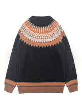 Load image into Gallery viewer, Womens Chunky Jacquard Round Neck Sweater with a Nature Inspired Pattern in Eight Colors