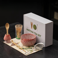 Load image into Gallery viewer, Petal Matcha Set Handcrafted Glazed Matcha Kit with Bowl Whisk and Tools in Luxury Gift Box