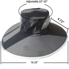 Load image into Gallery viewer, Wide Brim Solar Fan Outdoor Bucket Hat Solar & USB Charging