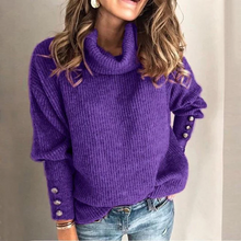 Load image into Gallery viewer, Buttoned Roll Neck Sweater