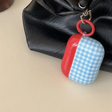 Load image into Gallery viewer, Red and Blue Checkered Cute Mushroom Pendant AirPods Case