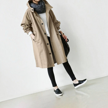Load image into Gallery viewer, Hooded Waterproof Trench Coat
