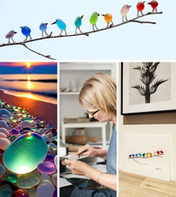 Load image into Gallery viewer, Sea Glass Birds Decor Coastal Love Notes