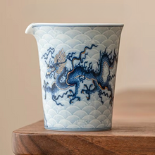 Load image into Gallery viewer, Blue and White Chinese Dragon Ceramic Gaiwan Tea Set
