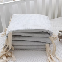 Load image into Gallery viewer, Waffle Cotton Baby Crib Bumper One Piece Washable Anti Collision Cushion for Newborn Nursery Decor