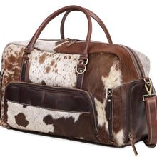 Load image into Gallery viewer, Cowhide Leather Duffle Bag, Handmade Unisex Travel Weekender
