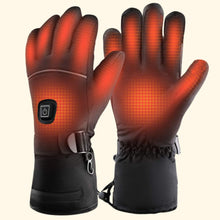 Load image into Gallery viewer, Rechargeable Heated Winter Gloves with Touchscreen Fingertips and Wrist Straps for Cold Weather