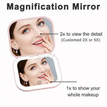 Load image into Gallery viewer, LED Portable Compact Mirror with 3 Lighting Modes
