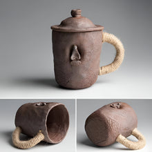 Load image into Gallery viewer, Handmade Thick Ceramic Coffee Mug with Lid and Spoon