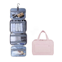 Load image into Gallery viewer, Travel Organizer for Cosmetics, Compact Water-Resistant Toiletry Bag with 4 Compartments and 360° Hook