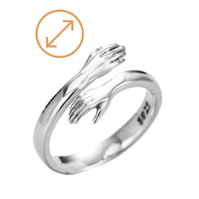Load image into Gallery viewer, Adjustable Silver Hug Ring