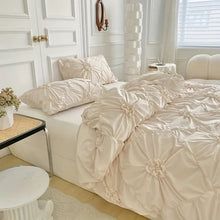 Load image into Gallery viewer, Ruffle Flower Quilt Cover Set with Pinch Pleated Design
