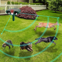 Load image into Gallery viewer, Solar Powered Ultrasonic Animal Repeller with Motion Sensor for Gardens Ponds and Lawns