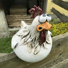 Load image into Gallery viewer, Funny Chicken Fence Decor – Resin Garden Statues