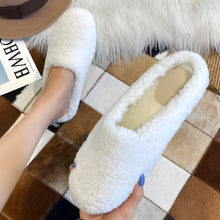 Load image into Gallery viewer, Women's Winter Wool Slippers with Curly Sheep Fur and Cozy Cotton Lining