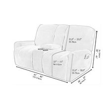 Load image into Gallery viewer, 2 Seat Recliner Cover with Cup Holders Soft Non Slip 12 Colors