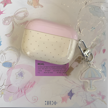 Load image into Gallery viewer, Stylish Beige Pink IMD Earphone Case with Pendant Hook