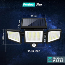 Load image into Gallery viewer, Triple Head Motion Sensor Solar Lights for Outdoor