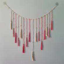 Load image into Gallery viewer, Boho Macrame Leaf Wall Hanging, Handmade Feather Tapestry for Living Room or Bedroom Decor