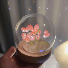 Load image into Gallery viewer, Handmade Artificial Tulip LED Night Light Bedside Table Lamp for Bedroom and Gift Decor
