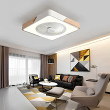 Load image into Gallery viewer, Ultra-Thin Nordic-Inspired Square Ceiling Fan Lamp