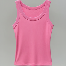 Load image into Gallery viewer, Women's Solid Round Neck Ribbed Tank Top