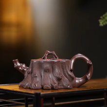 Load image into Gallery viewer, Yixing Handmade Purple Clay Teapot with Painted Plum Blossom Design