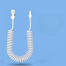 Load image into Gallery viewer, Universal Spring Telescopic Fast Charging Cable USB-C & Lightning