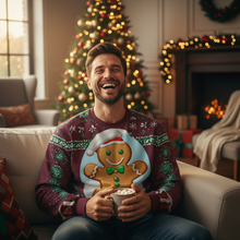 Load image into Gallery viewer, Gingerbread Man 3D Printed Ugly Christmas Crewneck Sweatshirt for Men