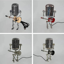 Load image into Gallery viewer, Robot Microphone Lamp with Guitar Accessory and Adjustable Metal Joints