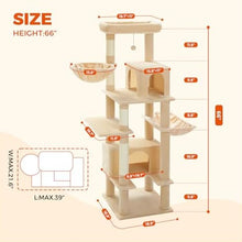 Load image into Gallery viewer, Cat Tree With 2 Hammocks For Indoor Cats