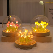 Load image into Gallery viewer, Handmade Artificial Tulip LED Night Light Bedside Table Lamp for Bedroom and Gift Decor