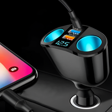 Load image into Gallery viewer, Dual USB Car Charger with Voltage Display 12V to 24V
