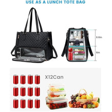 Load image into Gallery viewer, Quilted Tote Bag with Insulated Lunch Bag