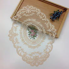 Load image into Gallery viewer, Elegant Embroidered Lace Round Tablecloth with Matching Napkins and Coasters for Dining and Events
