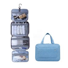 Load image into Gallery viewer, Travel Organizer for Cosmetics, Compact Water-Resistant Toiletry Bag with 4 Compartments and 360° Hook