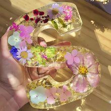Load image into Gallery viewer, Resin Letter Decor with Dried Flowers and LED Light