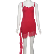 Load image into Gallery viewer, Tassel Sequin Ruffle Bodycon Dress with Lace Detail