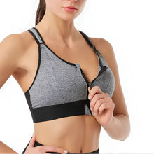 Load image into Gallery viewer, Adjustable Zip-Front Sports Bra with Underwire Support and Push-Up Design